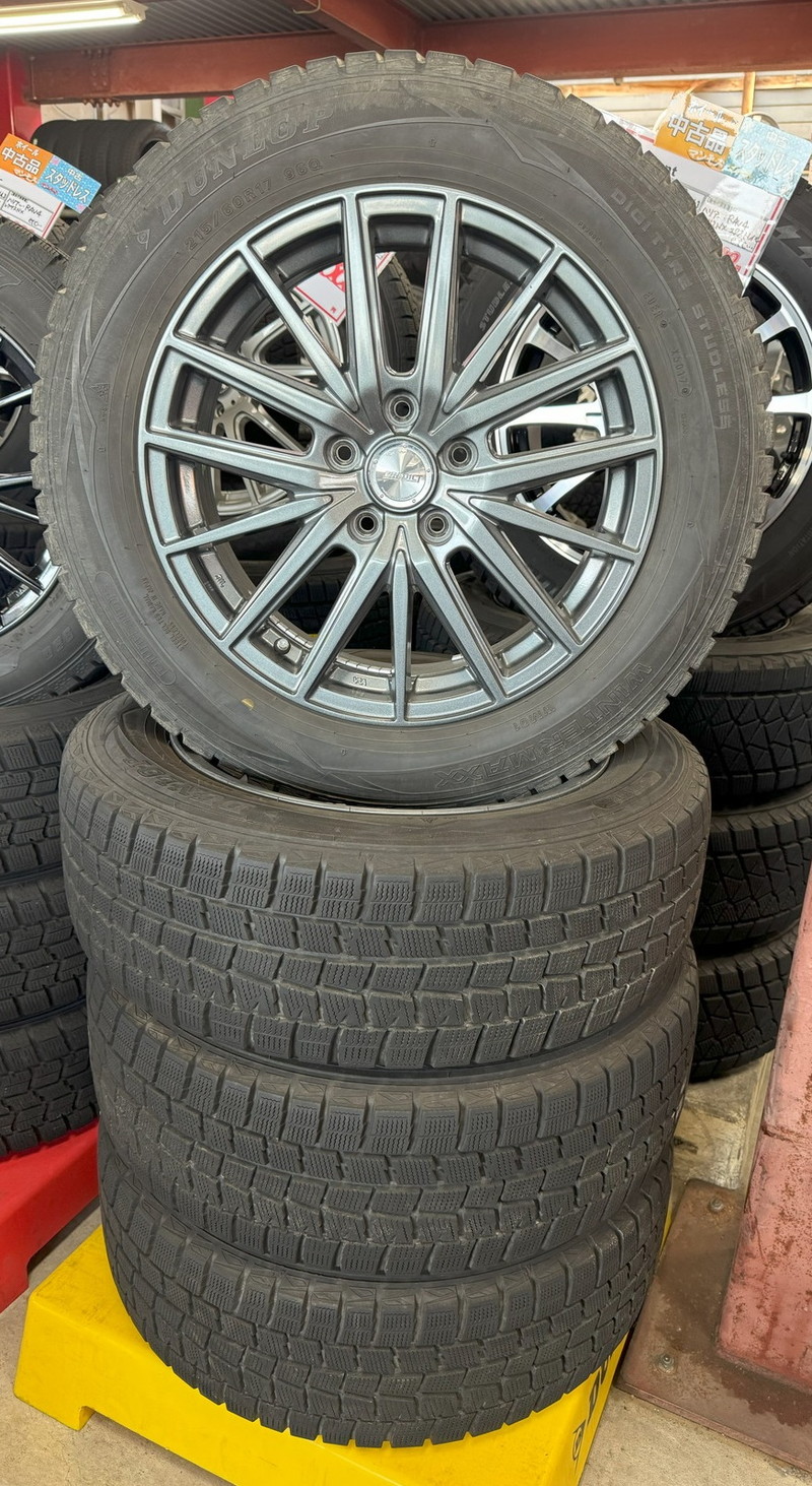 ホンダ 17インチ ダンロップ タイヤ付きホイールセット215